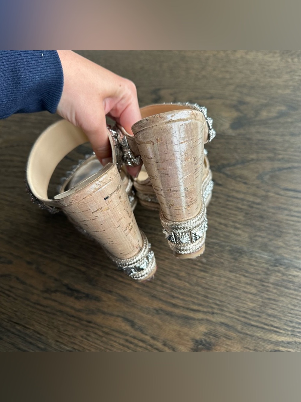 Christian Louboutin Ecu 120 Spike Sandal Wedges - Size 41 - Picture 6 of 10